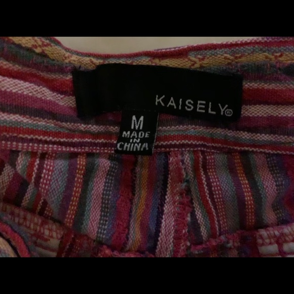 ❌SOLD❌ Kaisely Striped Cotton Shorts - Picture 3 of 4